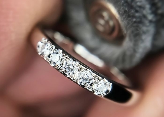 5石のダイヤが映える輝き